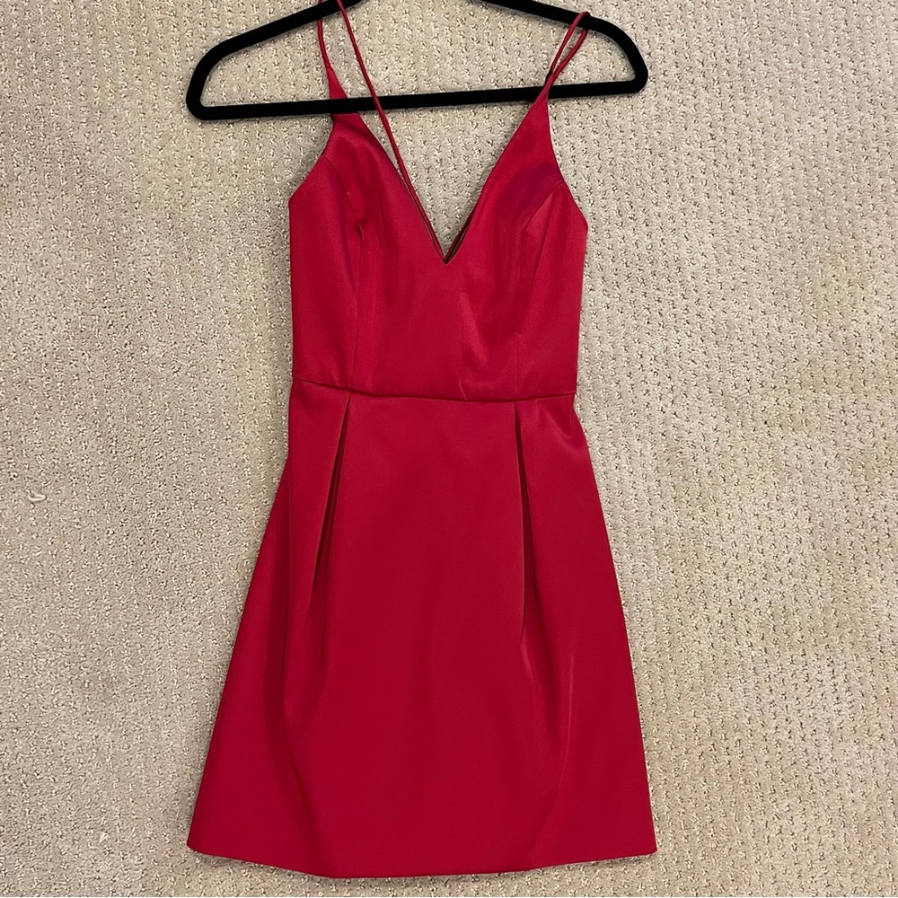 Topshop Red Satin Mini Dress